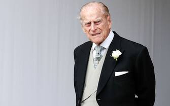 WINDSOR, ENGLAND - OCTOBER 12:  Prince Philip, Duke of Edinburgh attends the wedding of Princess Eugenie of York to Jack Brooksbank at St. George's Chapel on October 12, 2018 in Windsor, England.  (Photo by Alastair Grant - WPA Pool/Getty Images)