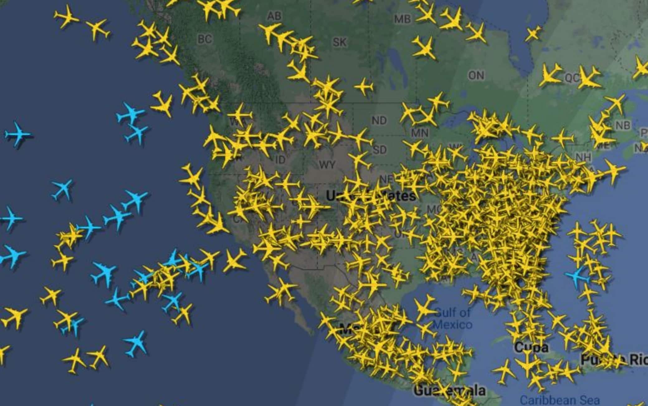 Il traffico aereo Usa