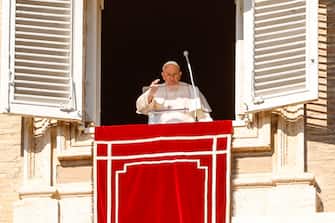 Pope Francis during his Angelus prayer from the window of his office overlooking St. Peter's Square, at the Vatican, 29 January 2023.ANSA/FABIO FRUSTACI