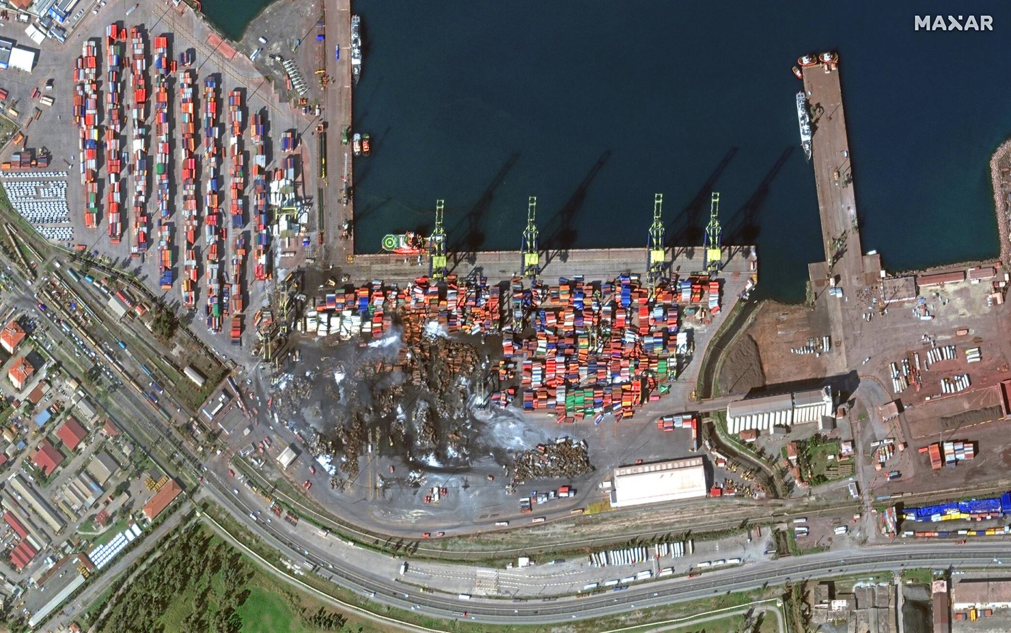 Il porto di Iskenderun, in Turchia, devastato dal terremoto del 6 febbraio 