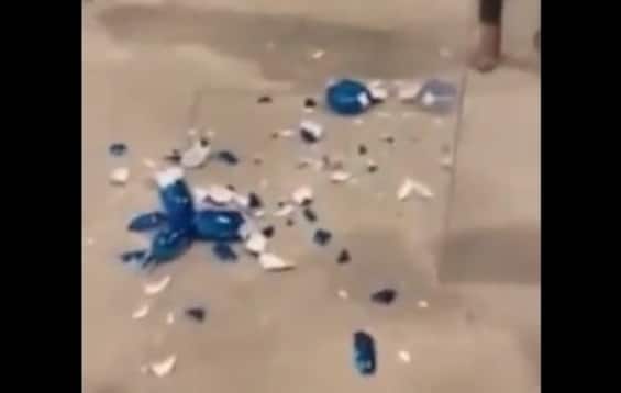 He drops a 40,000-euro Jeff Koons statue at an exhibition, shattered.  VIDEO