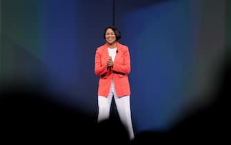 Roz Brewer, President and CEO of Sams Club, speaks during the Walmart Shareholders meeting Friday June 7, 2013 in Fayetteville, Ark.