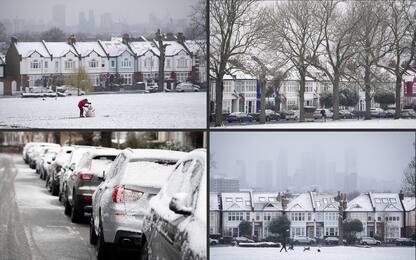 Maltempo nel Regno Unito, neve e gelo artico a Londra. FOTO