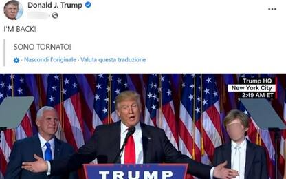 Trump posta su Facebook per la prima volta dal 2021: “Sono tornato”