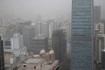 Buildings shrouded in smog during a sandstorm in Beijing, China, on Wednesday, March 22, 2023. Beijing warned vulnerable residents to stay indoors Wednesday, as a sandstorm  the third this month  combined with regular industrial pollution to create a thick, unbreathable haze over the city, the worst inÂ two years.Â Source: Bloomberg