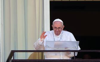 July 11, 2021 : Pope Francis leads the Sunday's Angelus prayer from the Gemelli Hospital, in Rome,  where he is recovering from colon surgery.