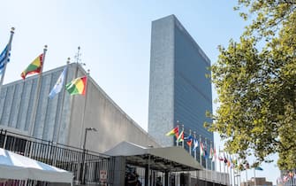 United Nations (UN) headquarters in New York, US, on Monday, Sept. 19, 2022. US President Biden, UK Prime Minister Truss and New Zealand Prime Minister Ardern are among the heads of state attending this year after Covid-19 moved the gathering online in 2020 and limited the in-person event in 2021. Photographer: Jeenah Moon/Bloomberg via Getty Images