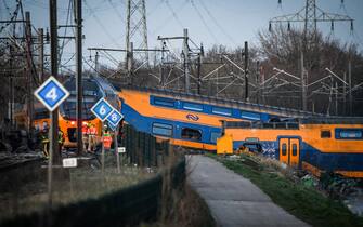 Holland, the images of the train derailed between the Hague and Amsterdam.  PHOTO