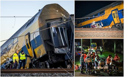 Olanda, le immagini del treno deragliato fra l’Aia e Amsterdam. FOTO