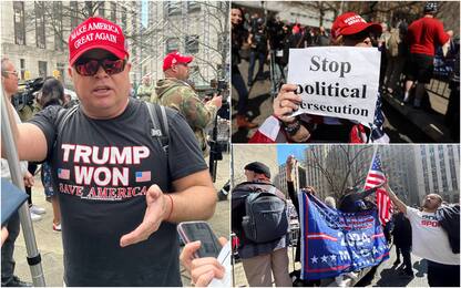 New York, davanti a procura di Manhattan anche sostenitori Trump. FOTO