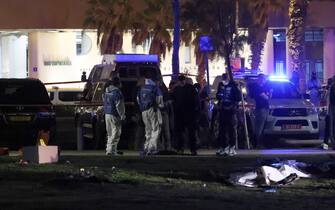 TEL AVIV, ISRAEL - APRIL 07: A view of the scene of a car ramming attack that killed at least 1 and injured 6 others in Tel Aviv, Israel on April 07, 2023. (Photo by Stringer/Anadolu Agency via Getty Images)