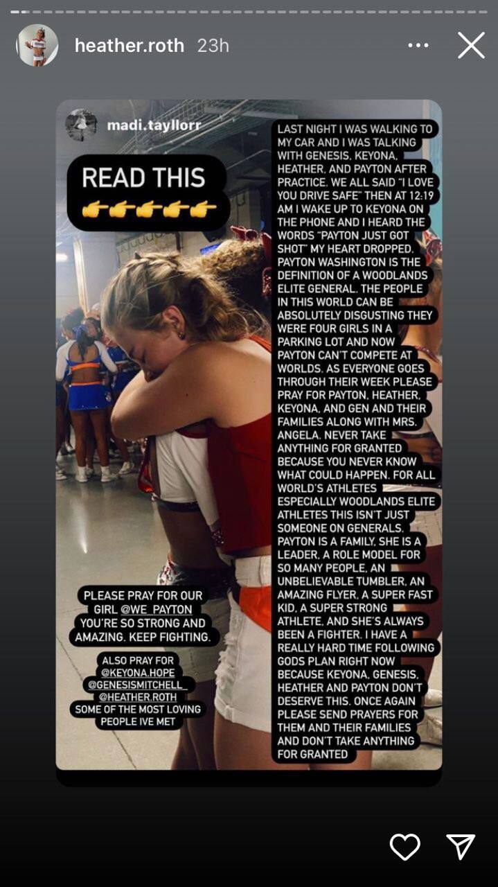 Il post su Instagram di Heather Roth