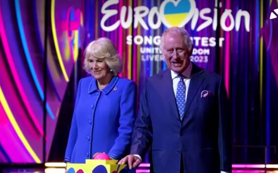 King Charles III and Camilla unveil the stage of the Eurovision song contest 2023. VIDEO