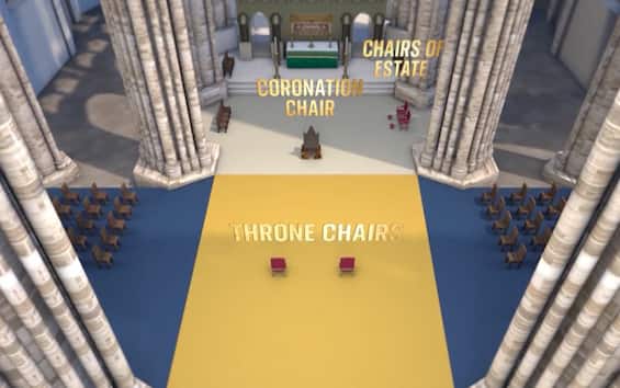 Coronation of King Charles III, from Buckingham Palace to Westminster.  The places in 3D.  VIDEO