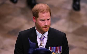 Prince Harry departs after the Coronation of King Charles III at Westminster Abbey in London, United Kingdom, on 06 May 2023., Credit:James Veysey/Shutterstock / Avalon
