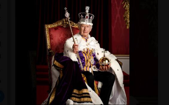 Coronation of King Charles III, presented the first official portrait