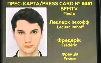 The press accreditation photo of Frédéric Leclerc Imhoff, journalist of the French channel Bfm-tv.  +++TWITTER/PRAVDA_ENG +++ ATTENTION THE PHOTO CANNOT BE REPRODUCED WITHOUT THE AUTHORIZATION OF THE SOURCE OF ORIGIN TO WHICH IT IS REFERRED ++++