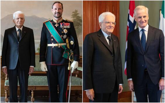 Mattarella in Norway, meetings with the crown prince and the prime minister