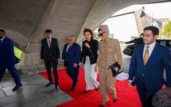 Audrey Azoulay, Director-General of UNESCO (3rd from R) receives Sheikha Moza bint Nasser, Chairperson of “Education Above All” at the UNESCO headquarters for an event titled ‘Act Now to Protect Education from Attack’, in Paris, France on September 9, 2022, Photo by Ammar Abd Rabbo/ABACAPRESS.COM