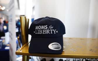 TAMPA, FL - JULY 15: A Moms for Liberty hat is seen in the hallway during the inaugural Moms For Liberty Summit at the Tampa Marriott Water Street on July 15, 2022 in Tampa, Florida. (Photo by Octavio Jones/Getty Images)