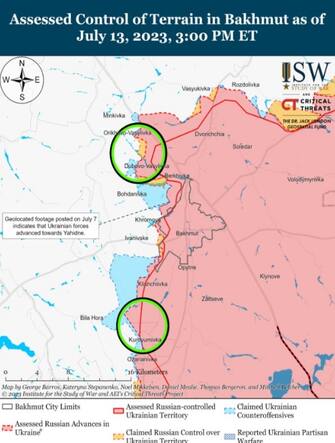 mappa Isw del fronte Russia-Ucraina