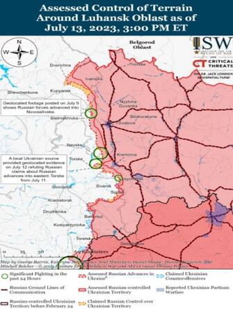 mappa Isw del fronte Russia-Ucraina