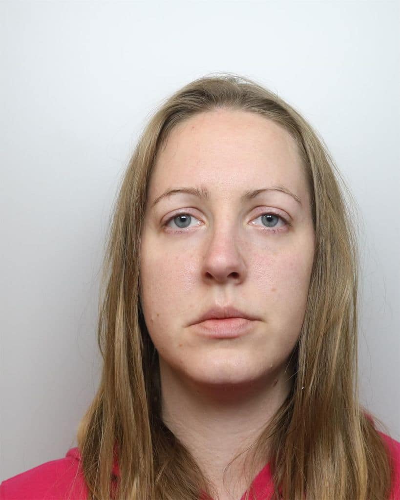 CHESHIRE, ENGLAND - NOVEMBER 2020: In this handout photo provided by Cheshire Constabulary, Lucy Letby has a headshot taken while in police custody in November 2020. Letby, a former nurse at Countess of Cheshire Hospital, was convicted of murdering seven babies, and attempting to murder six more, in the hospitalâ  s neonatal ward between 2015 and 2016. (Handout Photo by Cheshire Constabulary via Getty Images)