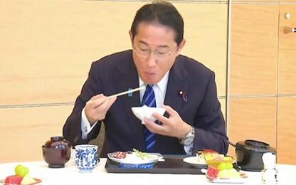 Giappone, il premier Kishida mangia pesce crudo pescato a Fukushima