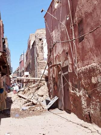The damage caused by the strong earthquake in the kasbah district, in the Medina of Marrakech, 9 September 2023. ANSA/ OLGA PISCITELLI