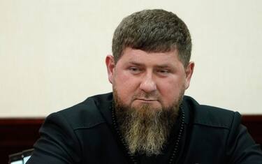 Chechen leader Ramzan Kadyrov attends a meeting of the Council on Interethnic Relations chaired by President Vladimir Putin in Pyatigorsk, Stavropol Krai region, on May 19, 2023. (Photo by Tatiana Barybina / Press service of the governor of the Stavropol Territory / AFP) / RESTRICTED TO EDITORIAL USE 
AFP / SPUTNIK / Press service of the governor of the Stavropol Krai region / Tatiana Barybina (Photo by TATIANA BARYBINA/Press service of the governor of/AFP via Getty Images)