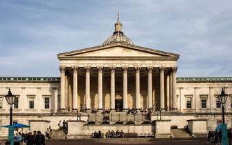 UCL - University College London - main building or Wilkins building facade in Bloomsbury district of London, England