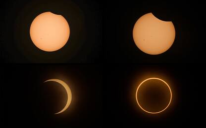 Eclissi solare, le foto dell'anello di fuoco creato dalla Luna