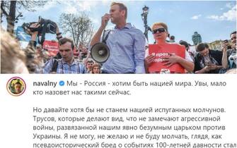Un post di Navalny su Instagram