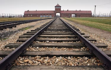 BREZEZINKA - POLAND:  The railway tracks leading to the main gates at Auschwitz II � Birkenau which was built in March 1942 in the village of Brzezinka, Poland. The camp was liberated by the Soviet army on January 27, 1945, January 2005 will be the 60th anniversary of the liberation of the extermination and concentration camps, when survivors and victims who suffered as a result of the Holocaust will commemorated across the world. (Photo by Scott Barbour/Getty Images) 