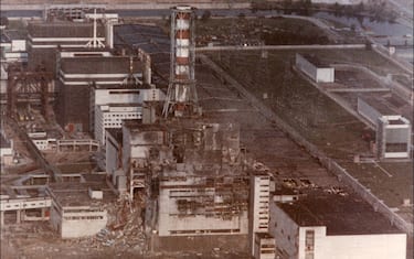 CHERNOBYL, UKRAINE- APRIL 29: View of the Chernobyl Nuclear power plant three days after the explosion on April 29, 1986 in Chernobyl:,Ukraine. (Photo by SHONE/GAMMA/Gamma-Rapho via Getty Images)