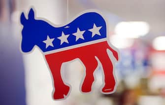 ARLINGTON, VA - OCTOBER 08: A paper donkey, the animal symbol of the Democratic party, hangs from the ceiling at the Virginia Victory Coordinated Campaign Field Office on October 8, 2016 in Arlington, Virginia. (Photo by Leigh Vogel/WireImage)