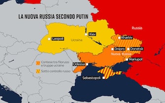 Grafica sugli obiettivi di Mosca per l'Ucraina