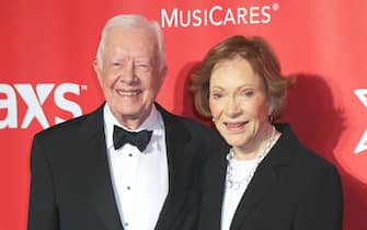 Jimmy Carter, Rosalynn Carter 
2015 MusiCares Person of the Year Gala honoring Bob Dylan 
Los Angeles, CA 
February 06, 2015 
NOT AVAILABLE FOR UK, GERMANY, USA, BELGIUM, NETHERLANDS, LUXEMBOURG, JAPAN