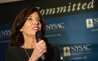 Kathy Hochul at Association of Counties in Albany, NY, USA, on 27 January 2020.  (Photo by Shannon De Celle/NurPhoto via Getty Images)