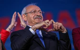 Kemal Kilicdaroglu, presidential candidate from the Turkish opposition’s six-party alliance speaks during a campaign event ahead of the 14 May general election, in Istanbul, Turkey, 6 May 2023. Photo by Alp Eren Kaya/Depo Photos/ABACAPRESS.COM