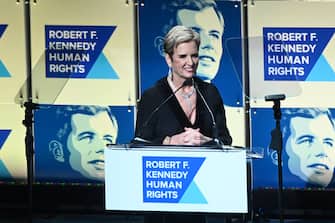 NEW YORK, NEW YORK - DECEMBER 12: President, Robert F. Kennedy Human Rights Kerry Kennedy speaks onstage during the Robert F. Kennedy Human Rights Hosts 2019 Ripple Of Hope Gala & Auction In NYC on December 12, 2019 in New York City. (Photo by Mike Pont/Getty Images for Robert F. Kennedy Human Rights)