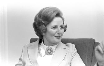 British prime minister candidate Margaret Thatcher (1925-2013) during the 1979 parliamentary election. Thatcher, representing the Conservative Party, would become the first female Prime Minister in Europe and would serve three consecutive terms. (Photo by Ben Martin/Getty Images)