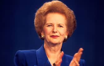 Margaret Thatcher appears at the Conservative Party Conferece, UK, 1994. (Photo by Michael Putland/Getty Images)