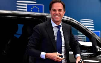 Netherlands' Prime Minister Mark Rutte smiles as he arrives for a European Union Council in Brussels on July 17, 2020, the leaders of the European Union hold their first face-to-face summit over a post-virus economic rescue plan. - The EU has been plunged into a historic economic crunch by the coronavirus crisis, and EU officials have drawn up plans for a huge stimulus package to lead their countries out of lockdown. (Photo by JOHN THYS / POOL / AFP) (Photo by JOHN THYS/POOL/AFP via Getty Images)