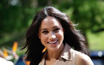 epa09004868 (FILE) - Britain's Meghan, the Duchess of Sussex, smiles during a visit to the University of Johannesburg, in Johannesburg, South Africa, 01 October 2019 (reissued 11 February 2021). The Duchess of Sussex has won her High Court privacy claim against the a British newspaper over the publication of a letter to her father Thomas Markle.  EPA/KIM LUDBROOK *** Local Caption *** 55511305