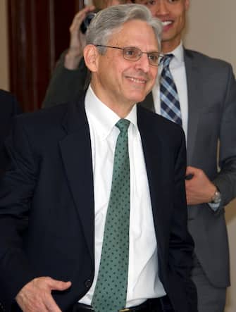 -Washington, District of Columbia 3/17/16-Judge Merrick Garland, chief justice for the United States Court of Appeals for the District of Columbia Circuit, who is US President Barack Obama's selection to replace the late Associate Justice Antonin Scalia on the US Supreme Court, arrives for his meeting with US Senator Patrick Leahy (Democrat of Vermont), Ranking Member, US Senate Committee on the Judiciary, on Capitol Hill in Washington, DC 

-PICTURED: Merrick Garland and Patrick Leahy
-PHOTO by: Ron Sachs/startraksphoto.com
-RON_1092073

Editorial - Rights Managed Image - Please contact www.startraksphoto.com for licensing fee
Startraks Photo
New York, NY
For licensing please call 212-414-9464 or email sales@startraksphoto.com
Image may not be published in any way that is or might be deemed defamatory, libelous, pornographic, or obscene. Please consult our sales department for any clarification or question you may have.
Startraks Photo reserves the right to pursue unauthorized users of this image. If you violate our intellectual property you may be liable for actual damages, loss of income, and profits you derive from the use of this image, and where appropriate, the cost of collection and/or statutory damages.Judge Merrick Garland, chief justice for the United States Court of Appeals for the District of Columbia Circuit, who is US President Barack Obama's selection to replace the late Associate Justice Antonin Scalia on the US Supreme Court, arrives for his meeting with US Senator Patrick Leahy (Democrat of Vermont), Ranking Member, US Senate Committee on the Judiciary, on Capitol Hill in Washington, DC on Thursday, March 17, 2016.   
Credit: Ron Sachs / CNP (Washington - 2016-03-17, Ron Sachs / IPA) p.s. la foto e' utilizzabile nel rispetto del contesto in cui e' stata scattata, e senza intento diffamatorio del decoro delle persone rappresentate