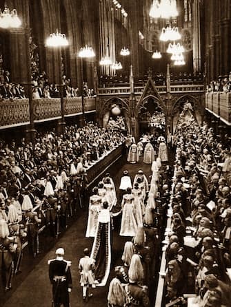 The coronation of Elizabeth II of the United Kingdom, took place on 2 June 1953 at Westminster Abbey, London. (Photo by: Universal History Archive/Universal Images Group via Getty Images)