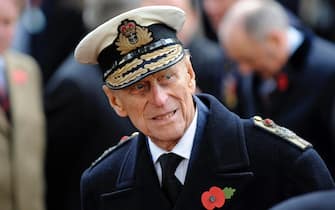epa09123929 (FILE) - A picture dated 08 November 2012 shows Prince Philip, the Duke of Edinburgh meeting war veterans at the field of remembrance at Westminster Abbey in London, Britain. According to Royal Family, Prince Philip has died aged 99 on 09 April 2021.  EPA/ANDY RAIN