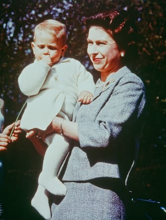 Queen Elizabeth II with Prince Edward at Windsor in Berkshire, 1965. (Photo by Keystone/Hulton Archive/Getty Images)