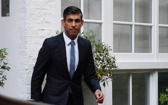 epa10262399 Candidate for the leadership of the Conservative Party Rishi Sunak leaves his home in London, Britain, 24 October 2022. Conservative MPs are due to decide on who they want to be the new leader of the party in the first stage of the leadership contest. However, if one of the two candidates fails to reach 100 nominations, the contender with over 100 nominations will become leader of the party and prime minister.  EPA/ANDY RAIN